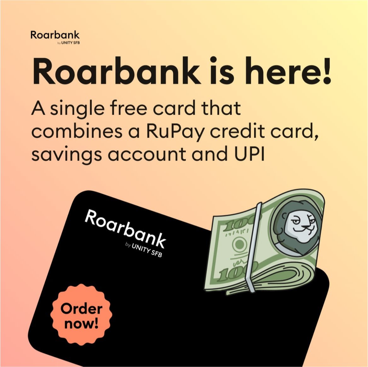 Roarbank RuPay credit card by UNITY Small Finance Bank